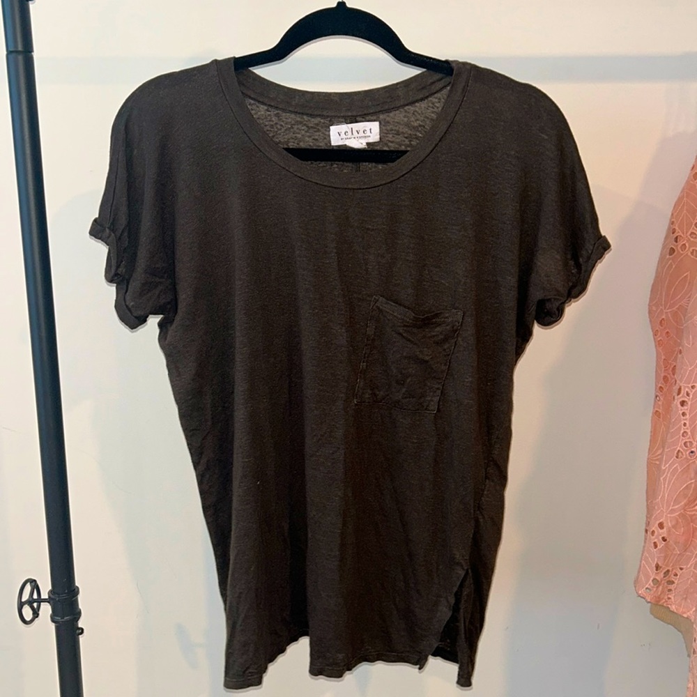 Velvet linen tshirt